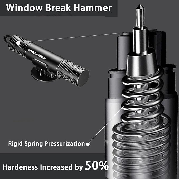 2 Pack Upgraded Safe Hammer,Underwater Glass Breaker,Emergency Window Breaker & Seatbelt Cutter,Car Window Breaker Tool,Glass