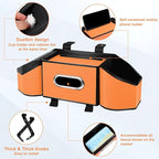 7-In-1 Car Seat Back Organizer with Cup Holders, Tissue Box, Garbage Can&Hooks, Multifunctional Headrest Storage Organizer, Headrest Cup Holder for Backseat, Car Accessories for Trips, Travels(Orange)