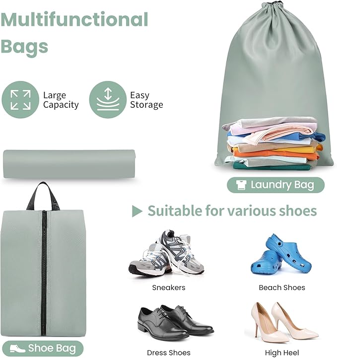 Mesh Packing Cubes for Travel, Durable Luggage Organizer with Sturdy Material and Double Zippers, Comprehensive Set for Trave
