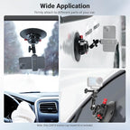 NEEWER 6" Suction Cup Camera Mount with Ball Head Magic Arm, 2 Pack Metal Car Mount for Camera/Action Camera/Phone, Air Pump Vacuum on Car or Window Glass with 1/4" 3/8" ARRI Mounting Holes, CA013