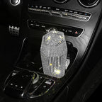 Rhinestone Car Trash Can with Lid, Sparkly Garbage Can, Diamond Design Small Automatic Portable Trash Can for Automotive, Home, Office, Kitchen, Bedroom.