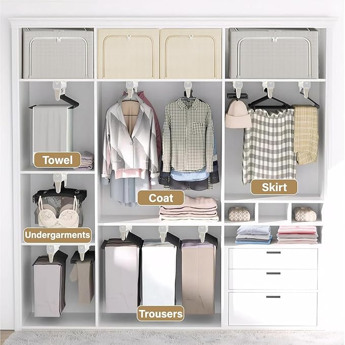 Adjustable Pull Out Hanger Rail Rod - Pull Out Clothes Rail,Extendable Closet Rod for Pants Clothing Storage,Wardrobe Adjusta