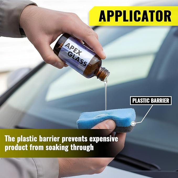 Apex Glass 50ml Hydrophobic Ceramic Coating - Professional Rain Repellent for Windshields & Windows - Long Lasting Nano Silic