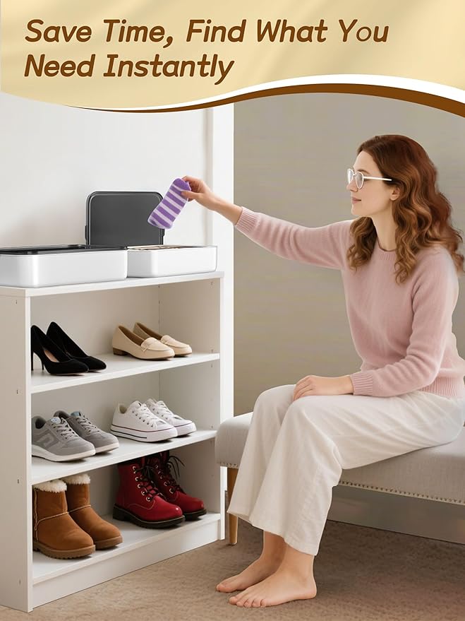 Sock and Underwear Organizer for Drawer with Lid, 15 Grid Plastic Storage Box for Closet and Dresser, Drawer Organizer for Ba
