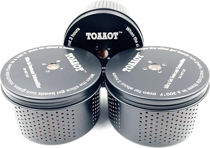 Gun Safe Dehumidifier 200g - Small Reusable Indicating Silica Gel Canister, Portable Moisture Absorber Prevents Corrosion