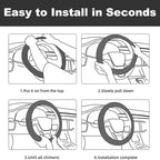 Microfiber Leather Steering Wheel Cover 14.5-15 inch, Green Floral Design, Anti-Slip Rubber Inner, Universal Fit for Cars, Tr