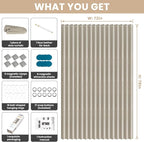 Jilron Accordian Door Curtain, 100% Blackout Folding Magnetic Doorway Curtains,Linen Style Closet Doors,for Room Divider,Priv