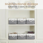 Storage Baskets for Shelves 13.8x9.8x6.7 Inch, Foldable Fabric Storage Bins with Handles, Small Storage Baskets for Organizin