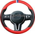 Cxtiy Steering Wheel Cover for BMW X1 X2 X3 X4 X5 X6 330i 530i 740i iX1 iX3 i4 i5 M3 M5 (Red, Standardized(14.5'-15'))