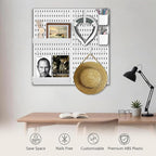 Wall Organizer Pegboard Kit, Wall Control Peg Board with 18 Pcs Accessories, 4 Pack Plastic Wall Mount Display Storage Panels