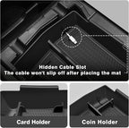 Muslogy Upgraded Center Console Organizer Compatible with 2025 Subaru Forester Middle Armrest Storage Box Insert Tray Cable Holder Interior Accessories Easy Removal (Gray) Won't Fit 2026