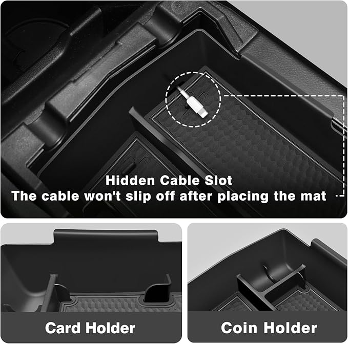 Muslogy Upgraded Center Console Organizer Compatible with 2025 Subaru Forester Middle Armrest Storage Box Insert Tray Cable Holder Interior Accessories Easy Removal (Gray) Won't Fit 2026
