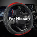 GIANT PANDA Steering Wheel Cover for Nissan Altima Rogue - Car Steering Wheel Cover for Nissan D Shape(Red-D-Shaped)