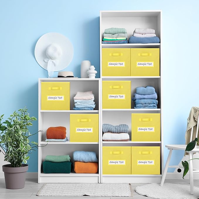 artsdi 13x13 storage cube bins (Set of 10) Foldable Fabric storage cubes with 10 Labels Window Cards & a Pen,13 inch cube sto