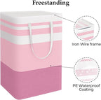 StorageRight Large Collapsible Laundry Basket Hamper with Easy Carry Handles，Freestanding Clothes Hampers for Laundry, Bedroo