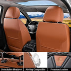 FLORICH Seat Covers for Cars, Waterproof Seat Covers, Leather Car Seat Covers 2 Pack, Universal Seat Cushion Protector for Mo