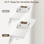 Vivelove 10 in Deep Floating Shelves for Wall, 30" x 10.2" x 1.5" Shelves for Room Wall Mounted, 1.5 Inch Thick Shelf for Bat