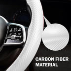 Carbon Fiber Steering Wheel Cover 3pcs Anti-Slip Car