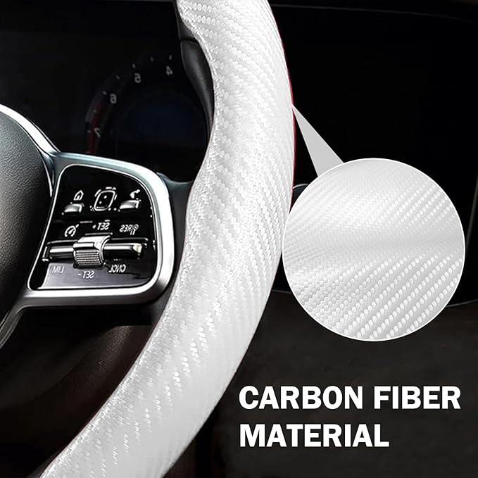 Carbon Fiber Steering Wheel Cover 3pcs Anti-Slip Car