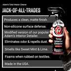 Adam's Polishes Total Interior Cleaner & Protectant, Quick Detailer & SiO2 Protection, Ceramic Infused, Anti-Static, OEM Fini