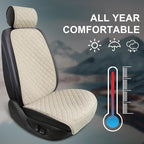 Linen Car Seat Covers Front Seat Covers Breathable Cloth Fabric Car Seat Protector - Universal Fit for Cars, Vans, SUVs, Truc