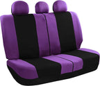 FH Group Car Seat Covers Rear Set Cloth - Universal Fit Automotive Seat Covers, Low Back Front Seat Covers, Solid Back Seat C