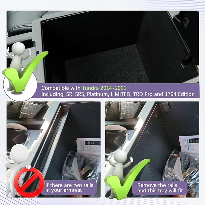 RUNROAD Center Console Organizer Full Cover Tray Compatible with Toyota Tundra 2014-2020 2021 Accessories, ABS Coin Holder Secondary Storage Box Insert Armrest Console Tray, Red