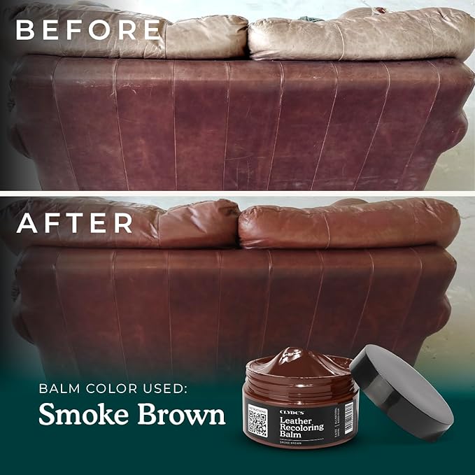 Clyde's™ Recoloring Balm | Non-Toxic Material Dye & Restorer for Furniture, Car Seats, & More | 23 Colors (Smoke Brown, 50ML)