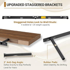 Vivelove Rustic Floating Shelves for Wall 12 Inch Deep, 55" X 12" X 1.5" Floating Shelf, 2 Inch Thick Shelf for Living Room B