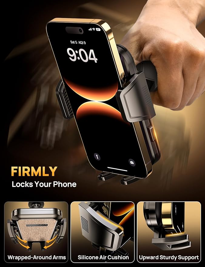 Slot Phone Mount, Military-Grade Stable Car Phone Holder [Thick Cases Friendly], 360° Adjustable Universal Phone Mount for for Cars Fit for iPhone 17 16 15 Samsung All Phones-2026 Upgraded