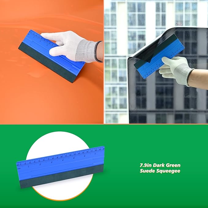 EHDIS Large Vinyl Squeegee Window Tint Tool 3PCS Big Size Felt Edge Wrap Scraper for Vinyl Graphic Decal Car Wrapping Applicator Wallpaper Smoothing (Blue)