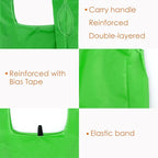 BeeGreen Christmas Green Reusable Grocery Bags Dark Green Reusable Kitchen Bags Bulk Foldable-Machine Washable with Zipper Storage Pouch 50 Packs