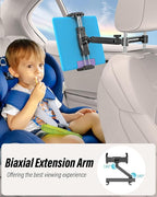 woleyi Car Headrest Tablet Holder, [Large Clamp] [Thick Case Friendly] Tablet Mount for Car Back Seat, Road Trip Essentials for Kids Accessories, for iPad Pro Air Mini, Galaxy, Fire HD, 6-15.6" Device