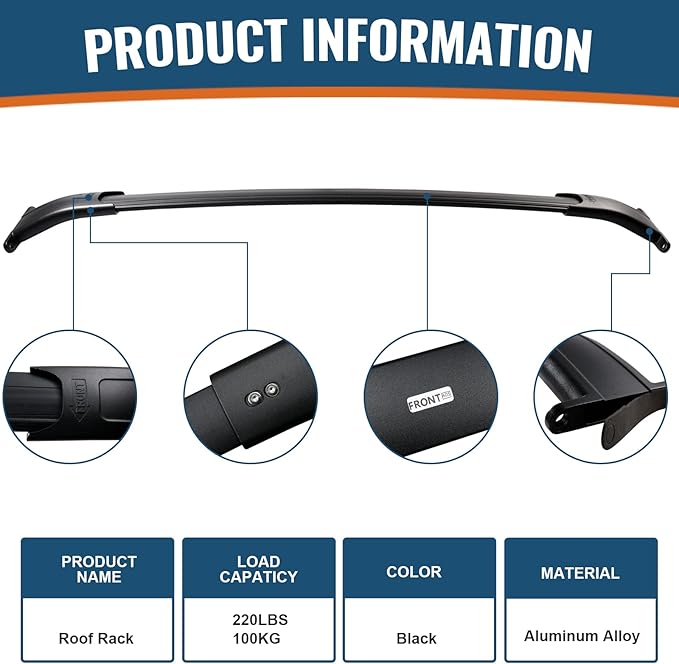 Heavy Duty 220lb Roof Rack Cross Bars Fit for GMC Yukon & Yukon XL, Chevy Suburban & Tahoe 2015-2020, Cadillac Escalade & Escalade ESV, Chevrolet Aluminum Crossbar Rooftop Cargo Carrier