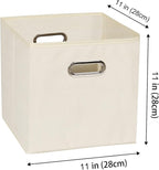 Fabric storage bins Cubes, Fabric Cube Organizer with Handle, Foldable Cube Bins for Cloth or Accessary Storage, 11x11x11, Se