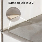 2 Packs Hanging Closet Organizer Storage, 6-Shelf Hanging Shelves Clothes Organizer and Storage with Side Pockets, Beige