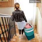 HomeHacks 2-Pack Large Laundry Basket, Waterproof, Freestanding Laundry Hamper, Collapsible Tall Clothes Hamper with Extended