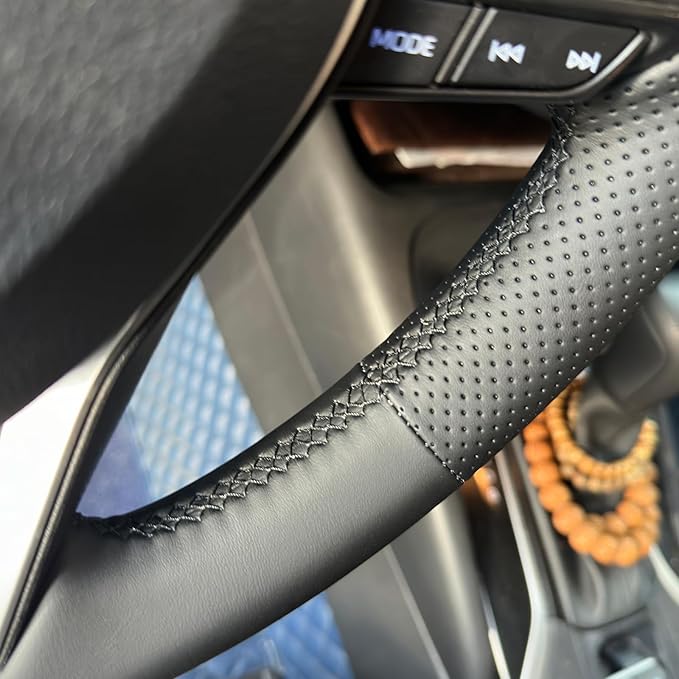 MEWANT Hand Sewn Steering Wheel Cover for Toyota Camry 2018-2019/Toyota Avalon 2019/Toyota Corolla 2019-2020/Toyota RAV4 2019 Steering Wheel Accessories