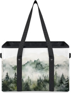 Reusable Grocery Bags Heavy Duty Shopping Bags Foldable Large Tote Bags with Long Handles & Hard Bottom