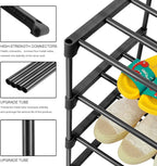 HITHIM 4-Tier Small Shoe Racks, Narrow Shoe Rack for 6-8 Pairs Shoe Storage,Kids Shoe Racks for Small Place,Lightweight Stack