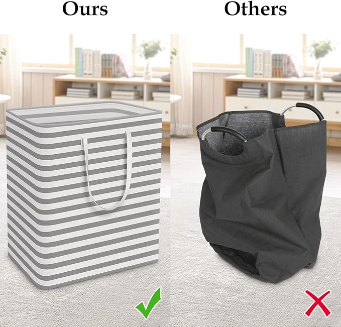 StorageRight Laundry Basket Hamper Large Collapsible Laundry Hamper with Easy Carry Handles，Freestanding Clothes Hampers for 