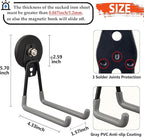 ULIBERMAGNET Magnetic Garage Hook, Cordless Drill Hooks Heavy Duty,Power Tool Organizer,Large Manget with Hooks for Workshop 