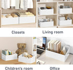 DIMJ Closet Storage Bins 8 Pack - Fabric Storage Baskets for Shelves, Large Clothes Organizers with Handles, Trapezoid Shelf 