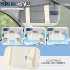 HUANLANG Car Sun Visor Organizer, Tactical Car Accessories with Zipper Storage Pouch, Glasses Clip Card Sleeve Pocket, Multi-Pocket Visor Organizer Fits Most Cars, SUVs, Trucks