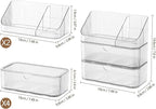 Medicine Cabinet Organizer 6 Tier, Stackable Bathroom Mirror Cabinet Organizers，Small Makeup Storage with 4 Drawer and 2 Tray