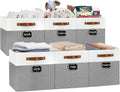 13x13 Storage Cubes 6-Pack, Large Foldable Fabric Cube Storage Bin with Reinforced Bottom and Labels, Organizer Baskets for S
