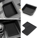 smabee 2PCS Fit for 2024 2025 2026 Toyota Land Cruiser Prado 250 Center Console Cool Box Organizer + Wireless Charging Protective Mat Accessories Black (Not Fit 1958 Model)
