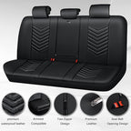 CAR PASS 3D Foam Luxury Leather Back Bench Car Seat Covers,Waterpoof Faux Leather Rear Seat Cover Universal Fit for Cars Seda