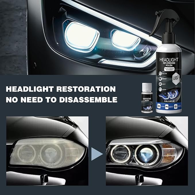 2Pcs Car Headlight Restoration Polishing Kits,Headlight Restoration Kit,Headlight Cleaner And Restorer Kit,Fast & Easy Car He