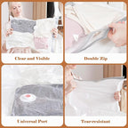 Vacbird Vacuum Seal Bags for Clothing, 20 Pack Vacuum Storage Bags with Rechargeable Cordless Air Pump(5J+5L+5M+5S), Space Sa